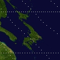 Goode homolosine projection over Japan